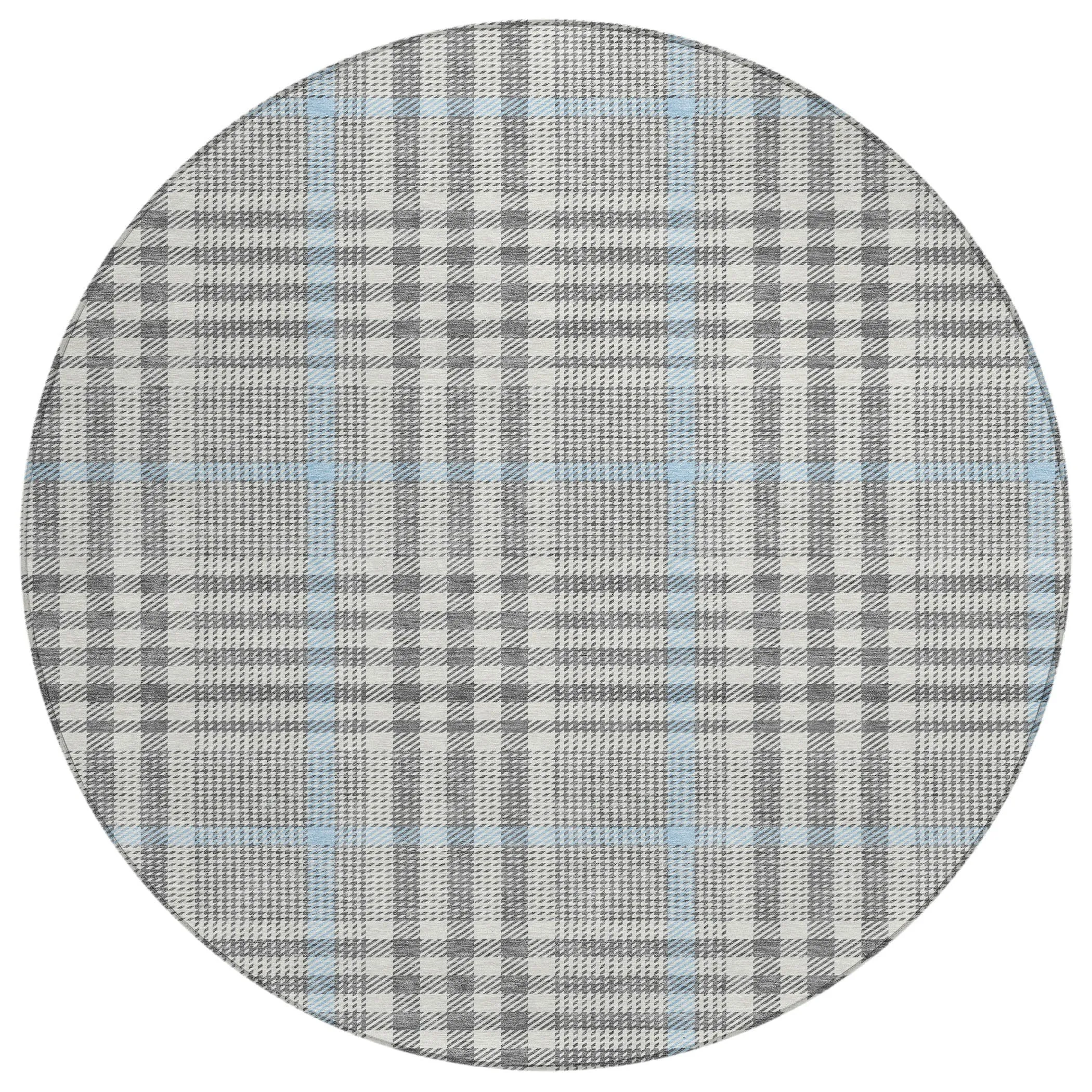 Machine Washable Indoor/ Outdoor Plaid Chantille Rug