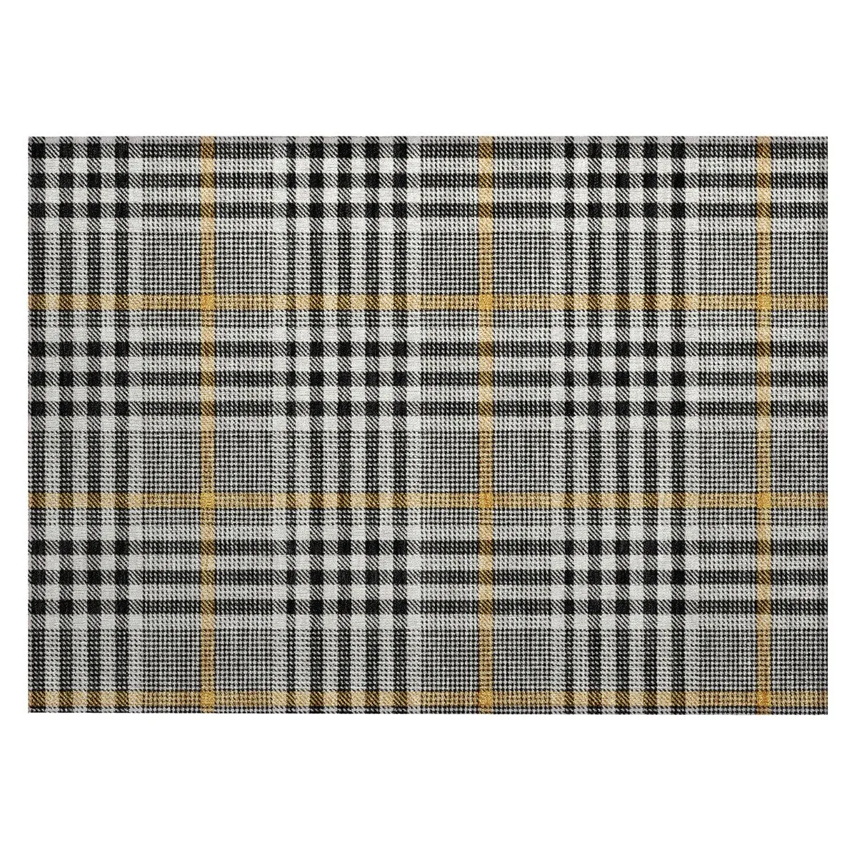 Machine Washable Indoor/ Outdoor Plaid Chantille Rug