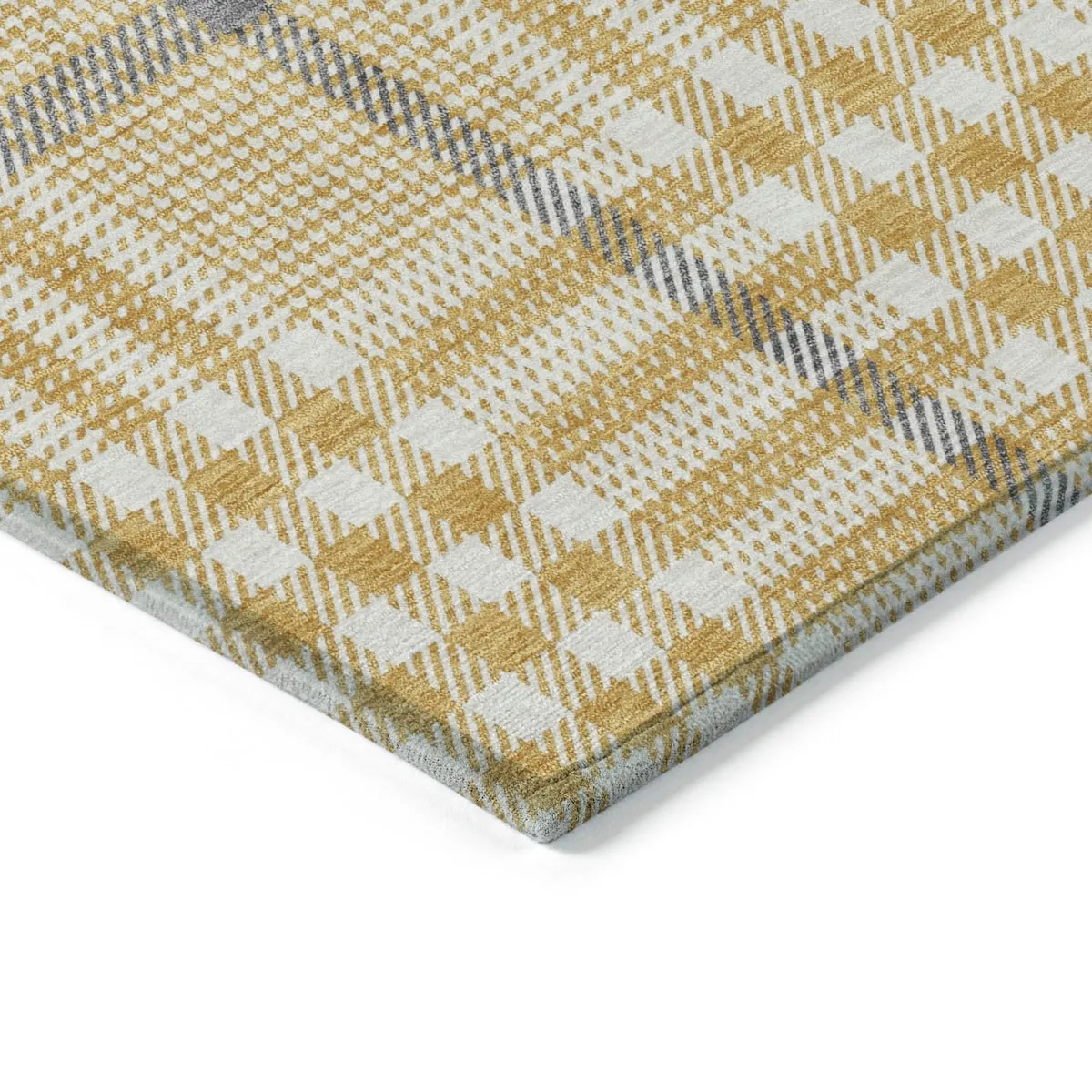 Machine Washable Indoor/ Outdoor Plaid Chantille Rug