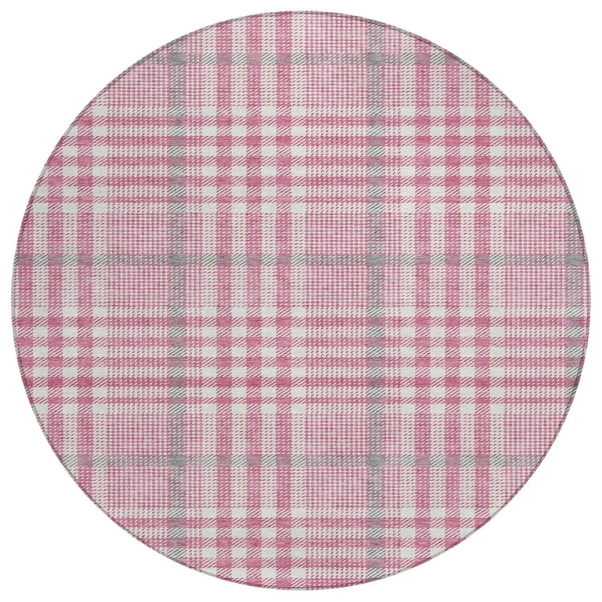 Machine Washable Indoor/ Outdoor Plaid Chantille Rug