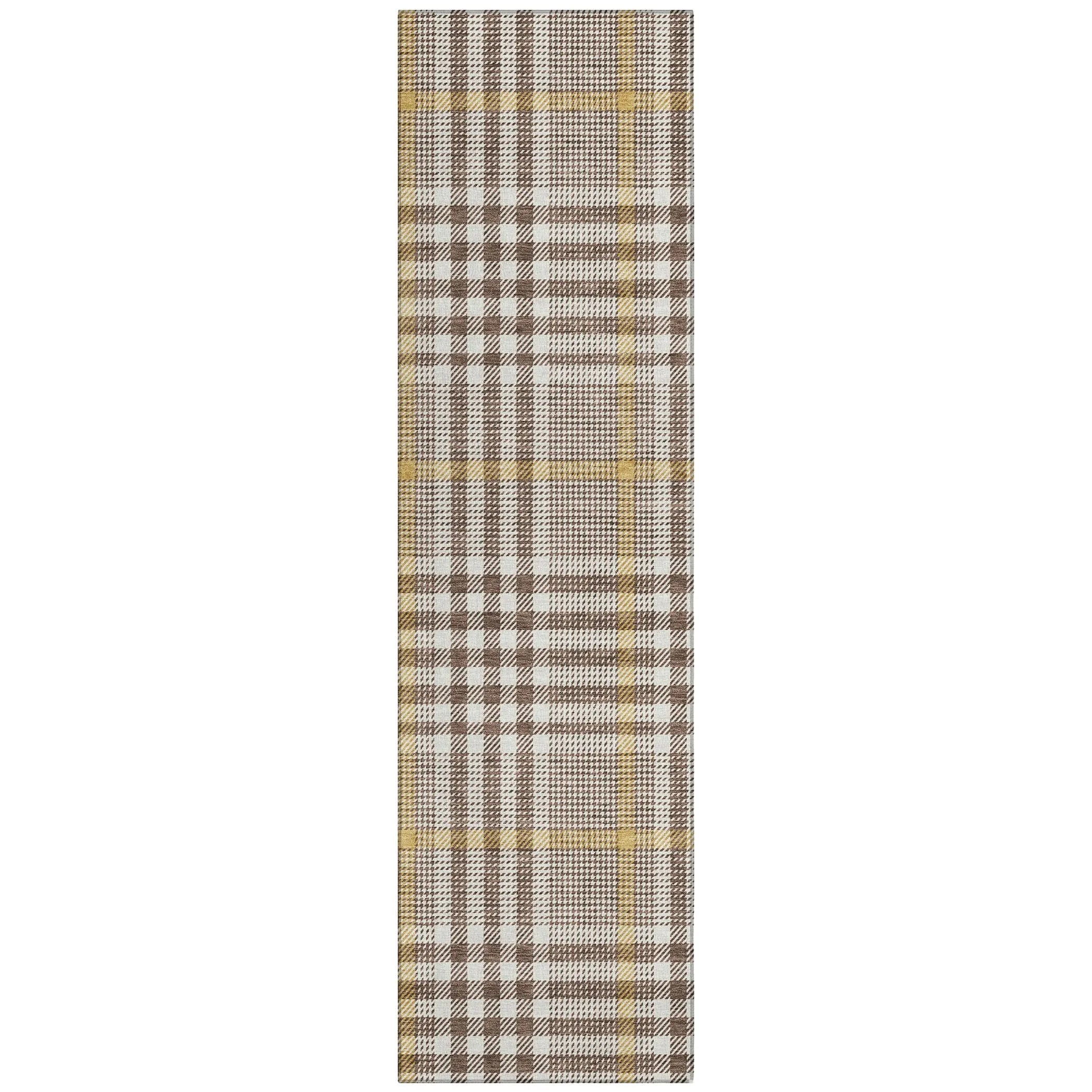 Machine Washable Indoor/ Outdoor Plaid Chantille Rug