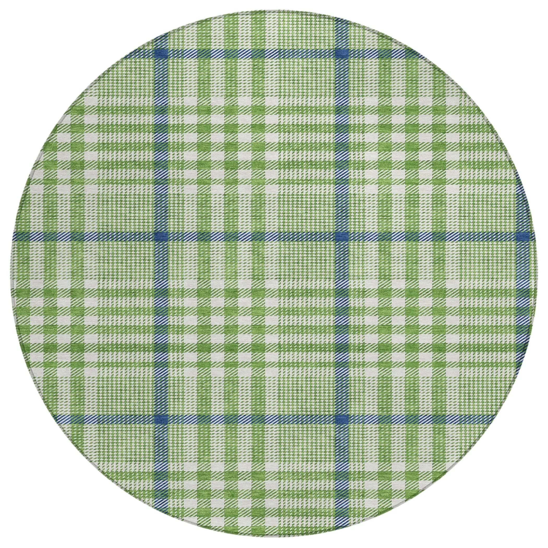 Machine Washable Indoor/ Outdoor Plaid Chantille Rug