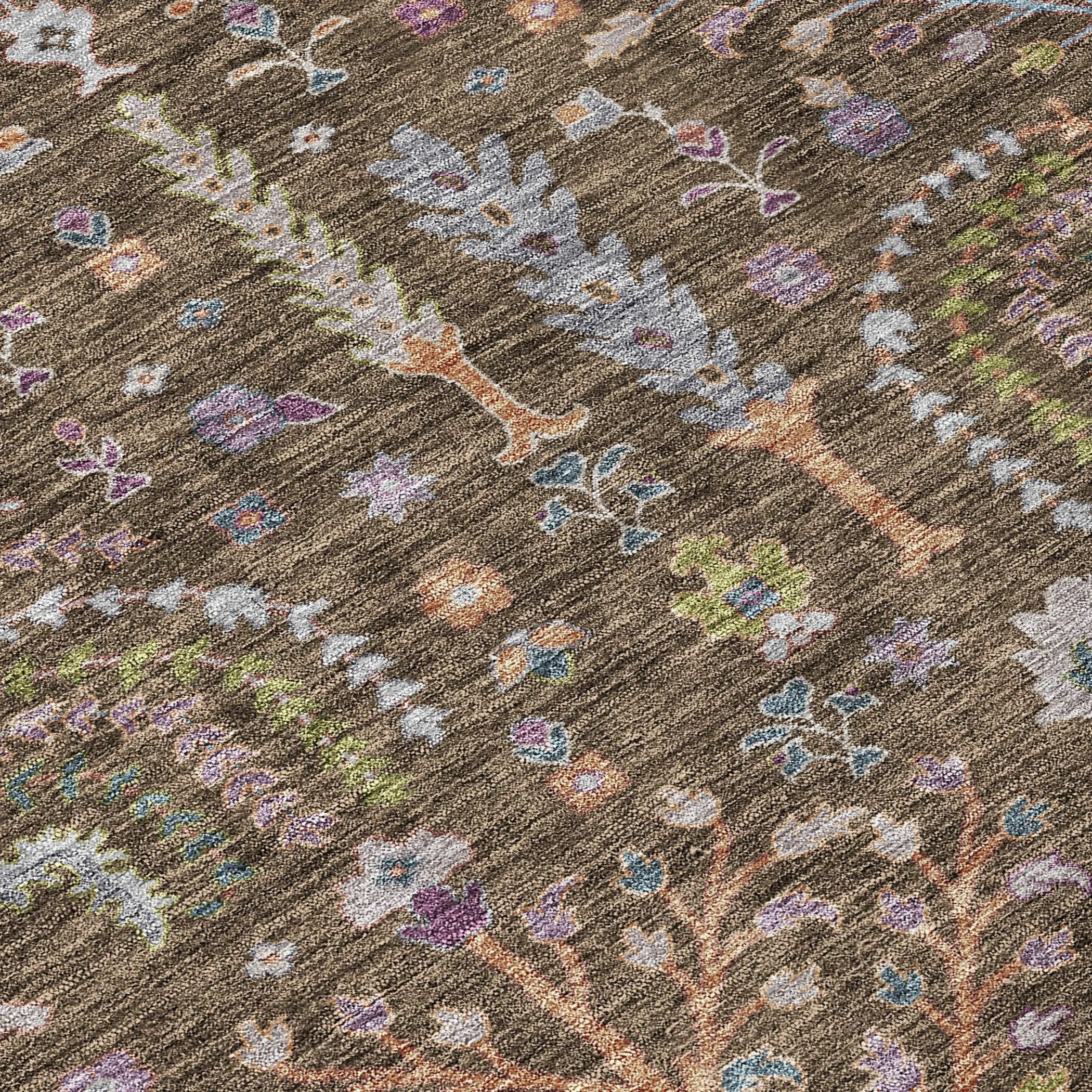 Machine Washable Indoor/ Outdoor Traditional Global Chantille Rug
