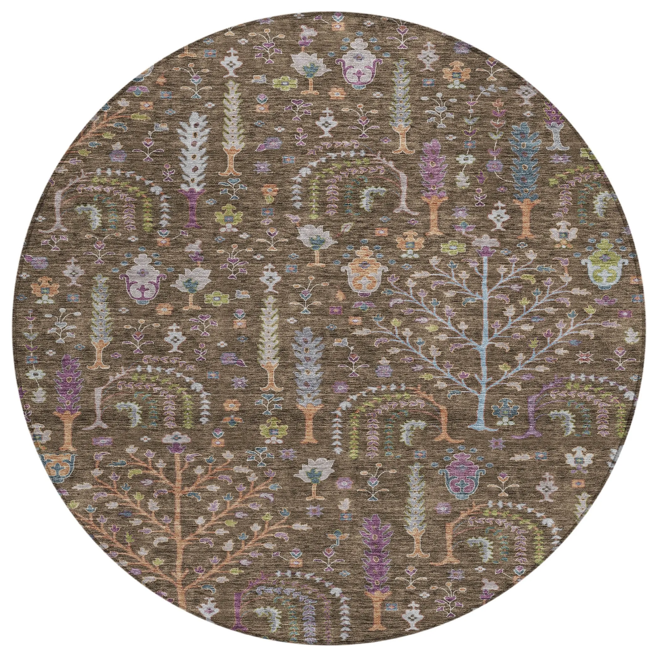Machine Washable Indoor/ Outdoor Traditional Global Chantille Rug