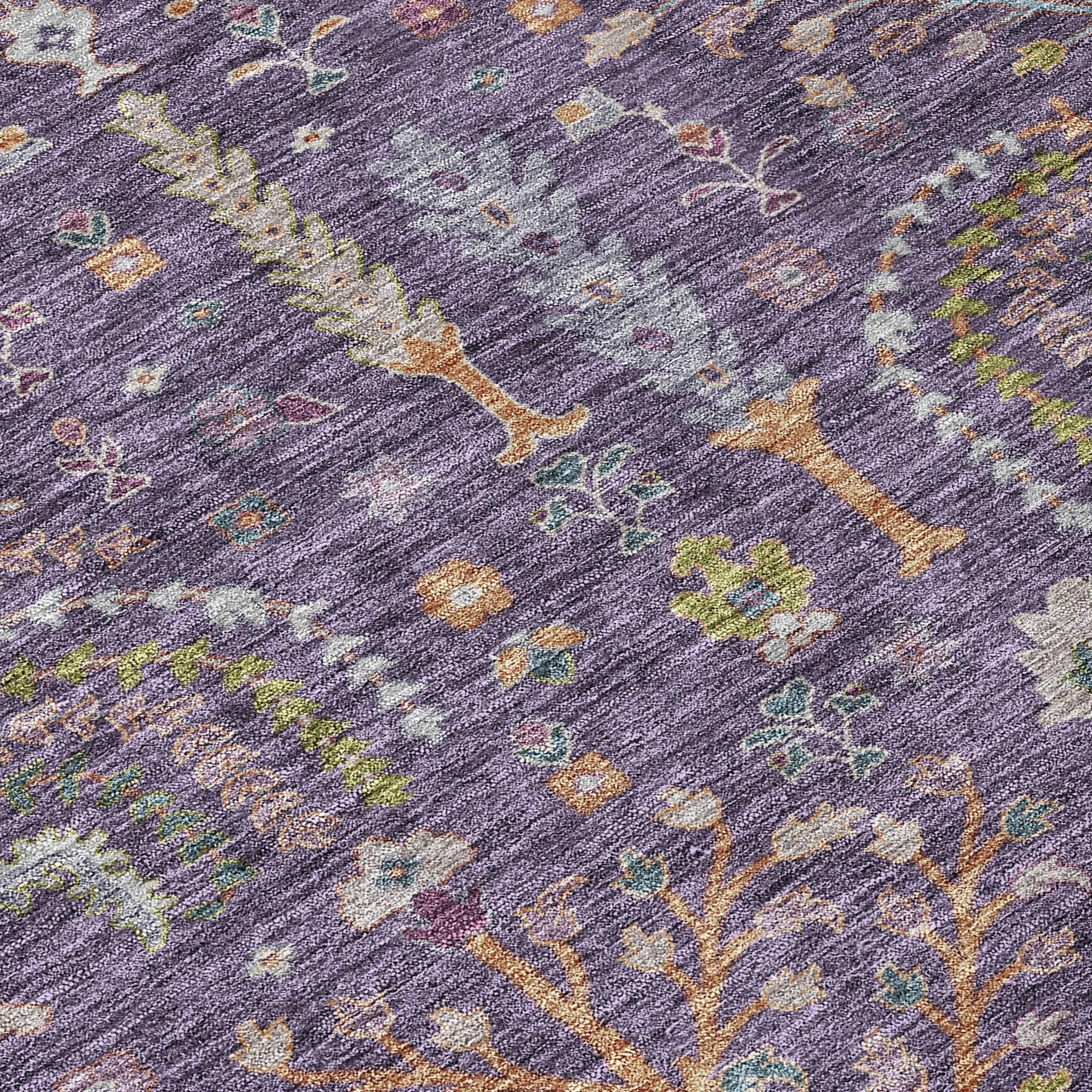 Machine Washable Indoor/ Outdoor Traditional Global Chantille Rug