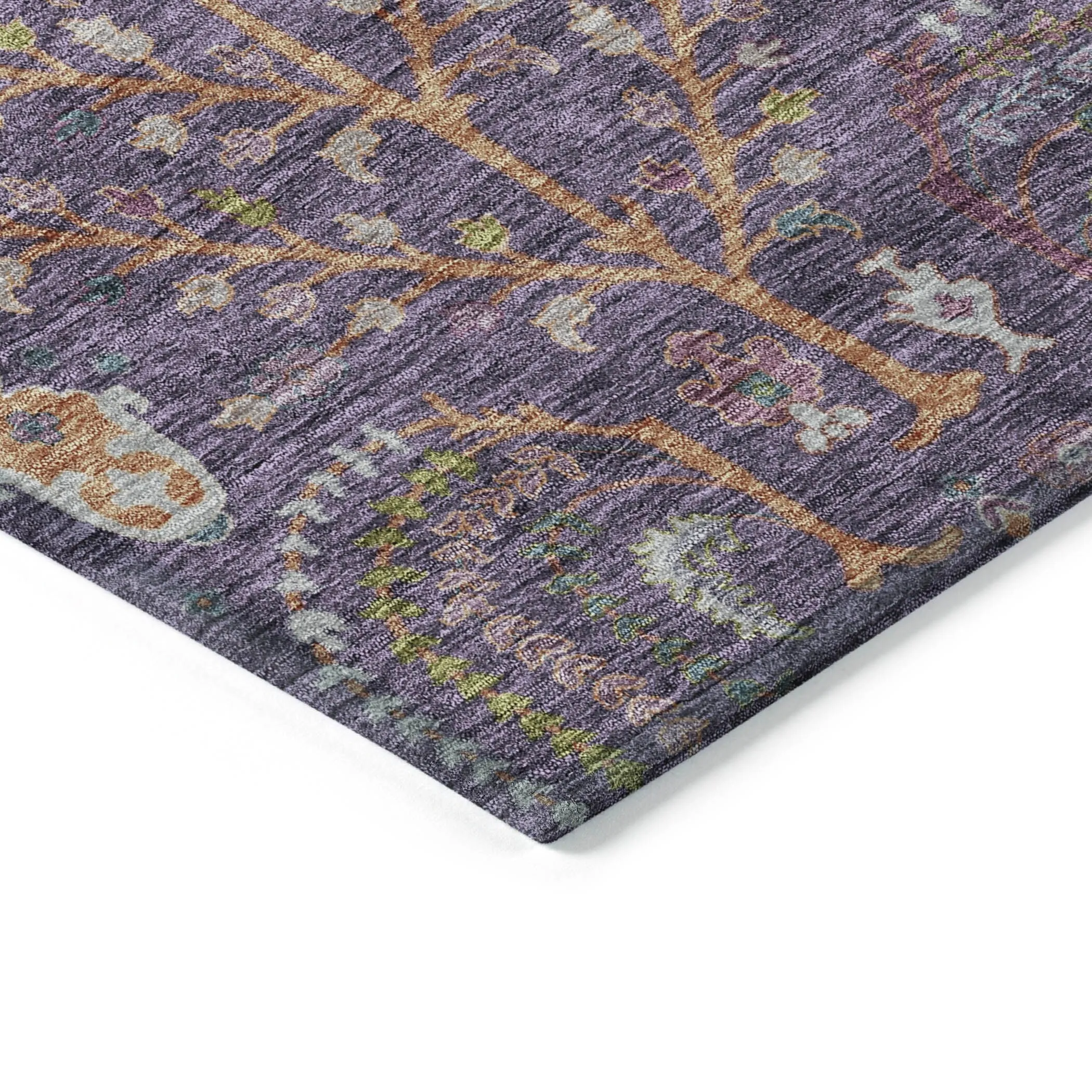 Machine Washable Indoor/ Outdoor Traditional Global Chantille Rug