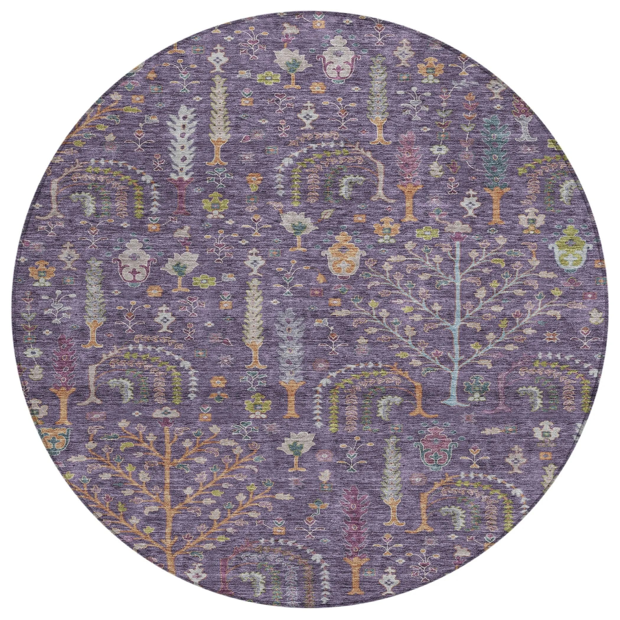 Machine Washable Indoor/ Outdoor Traditional Global Chantille Rug