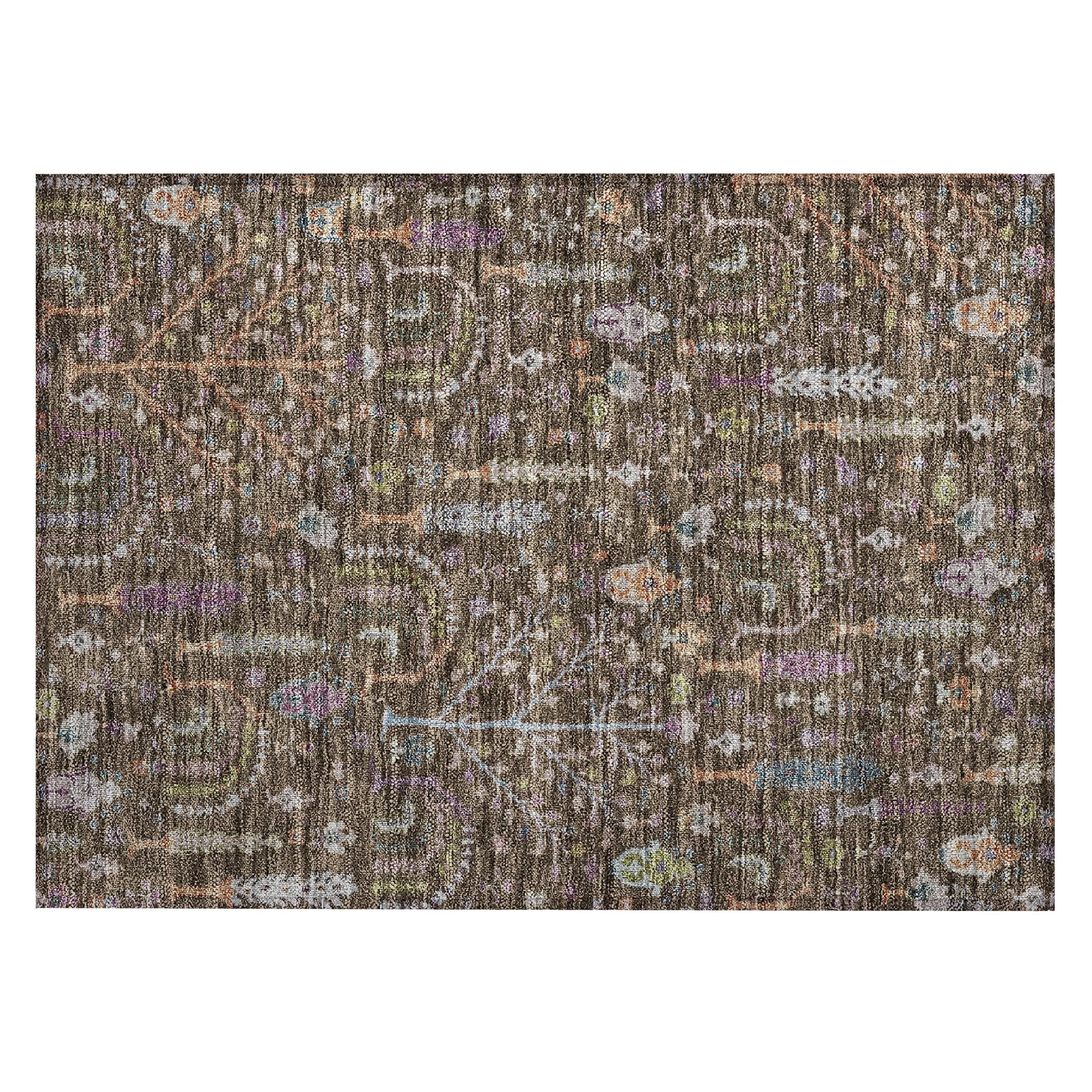 Machine Washable Indoor/ Outdoor Traditional Global Chantille Rug