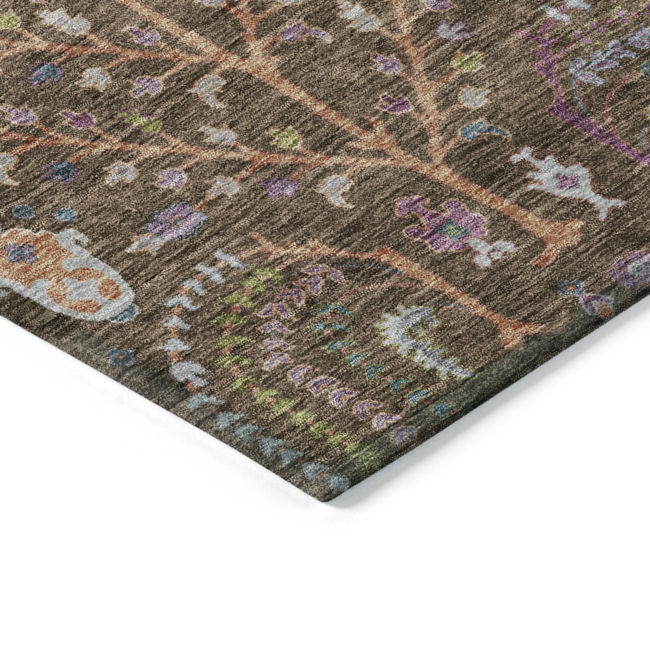 Machine Washable Indoor/ Outdoor Traditional Global Chantille Rug