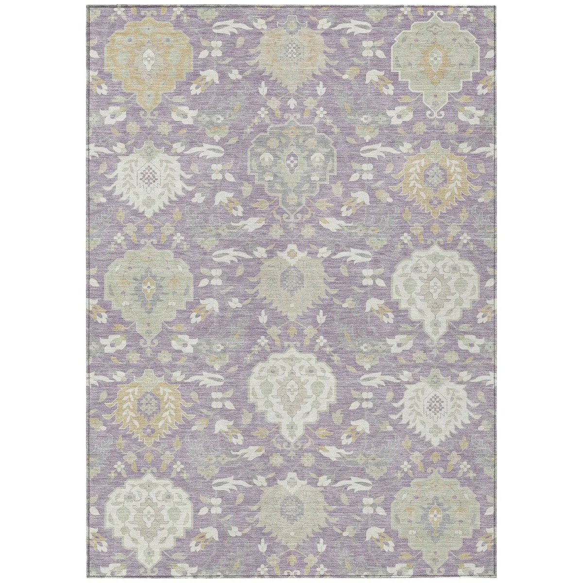 Machine Washable Indoor/ Outdoor Traditional Kashan Chantille Rug