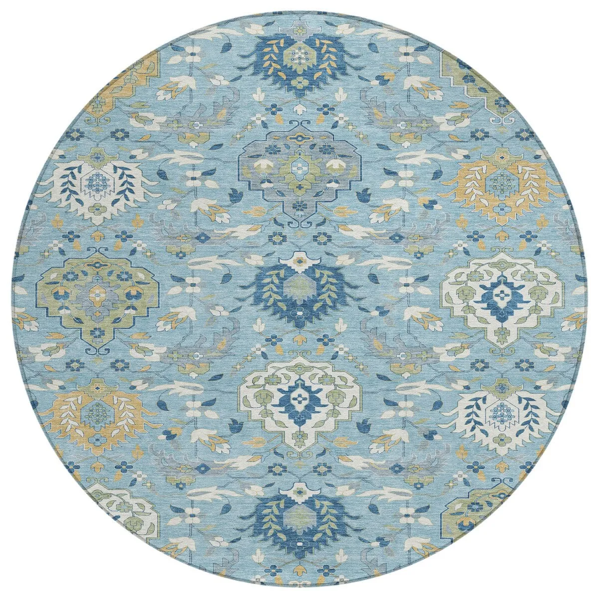 Machine Washable Indoor/ Outdoor Traditional Kashan Chantille Rug