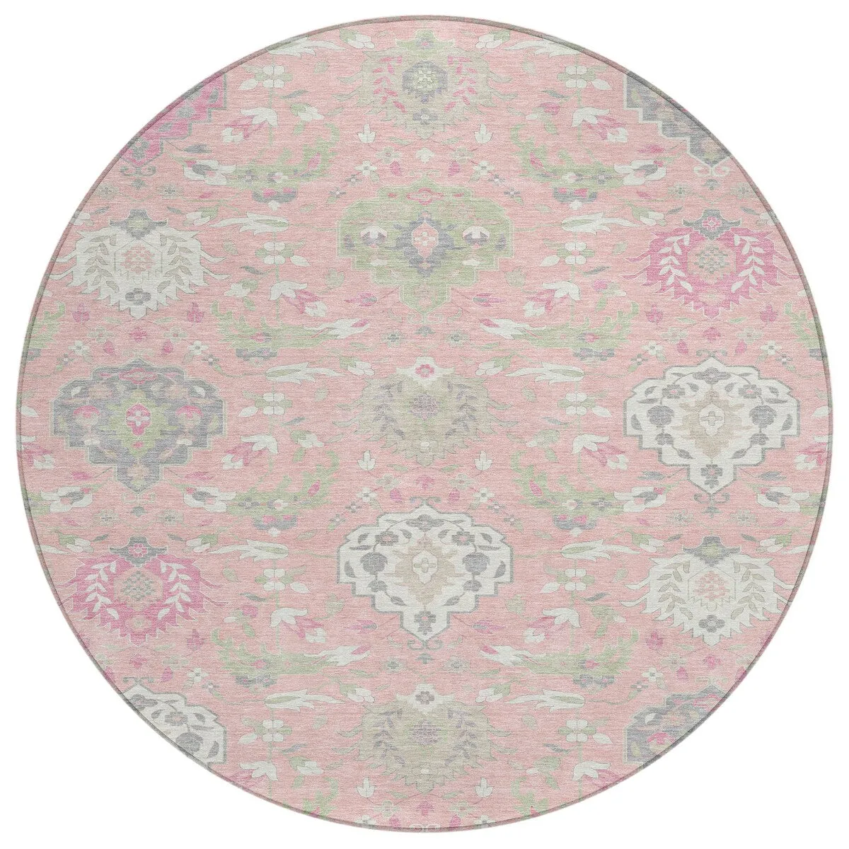 Machine Washable Indoor/ Outdoor Traditional Kashan Chantille Rug