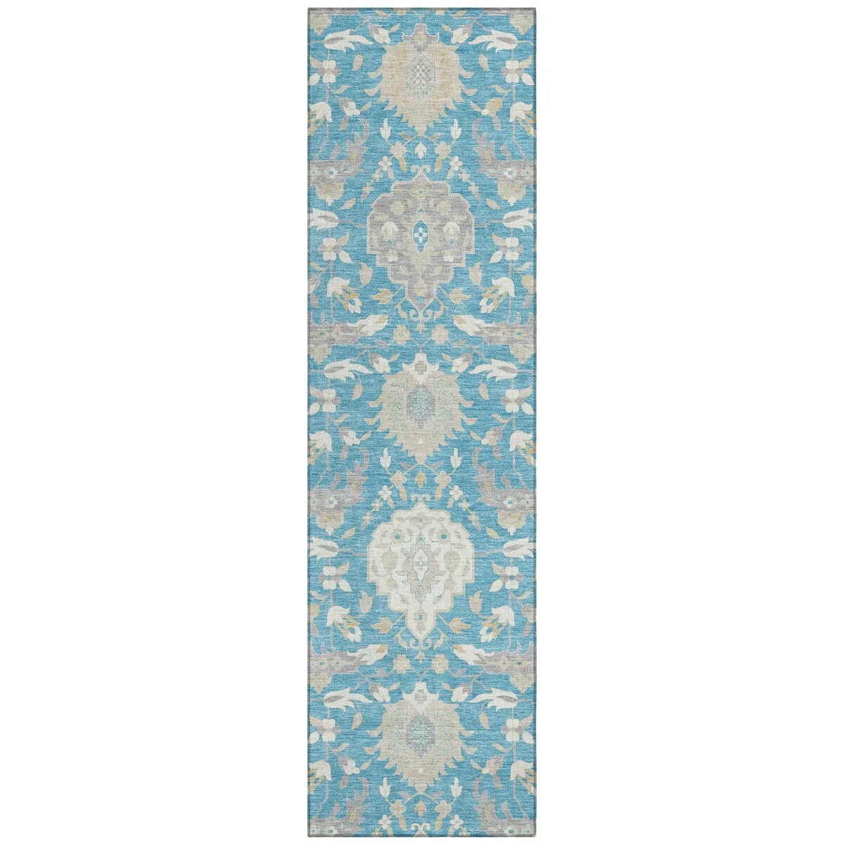 Machine Washable Indoor/ Outdoor Traditional Kashan Chantille Rug