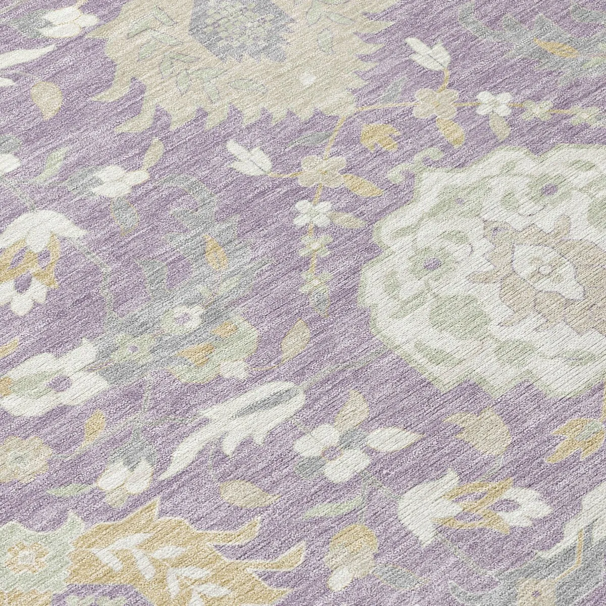 Machine Washable Indoor/ Outdoor Traditional Kashan Chantille Rug