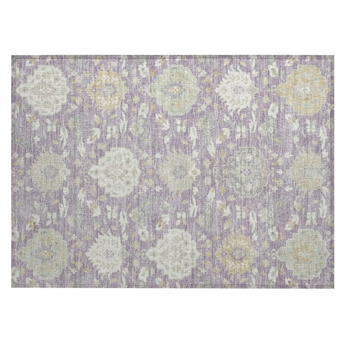 Machine Washable Indoor/ Outdoor Traditional Kashan Chantille Rug