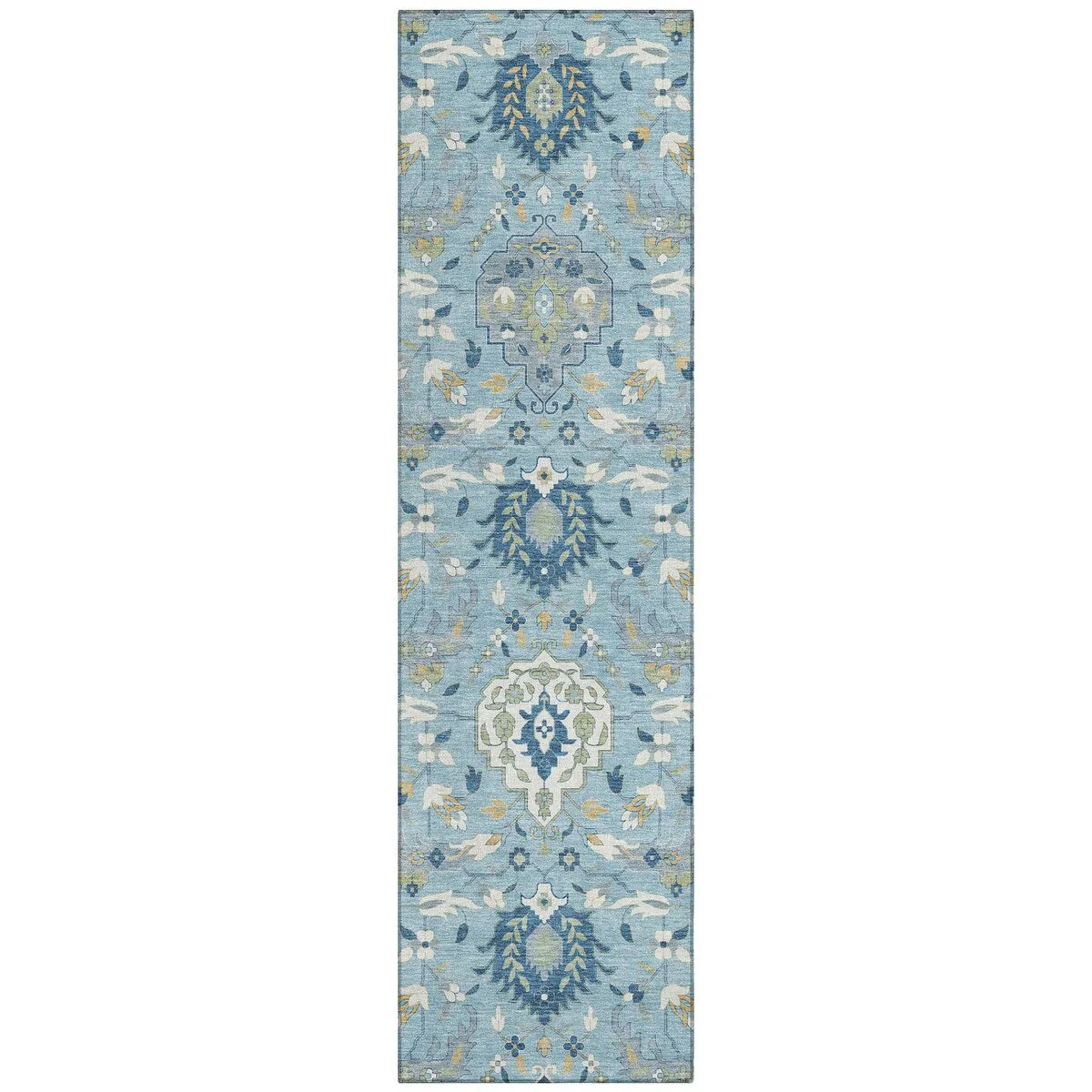 Machine Washable Indoor/ Outdoor Traditional Kashan Chantille Rug