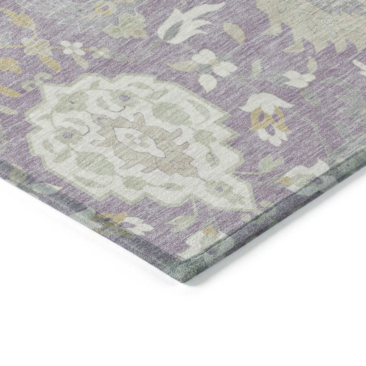 Machine Washable Indoor/ Outdoor Traditional Kashan Chantille Rug