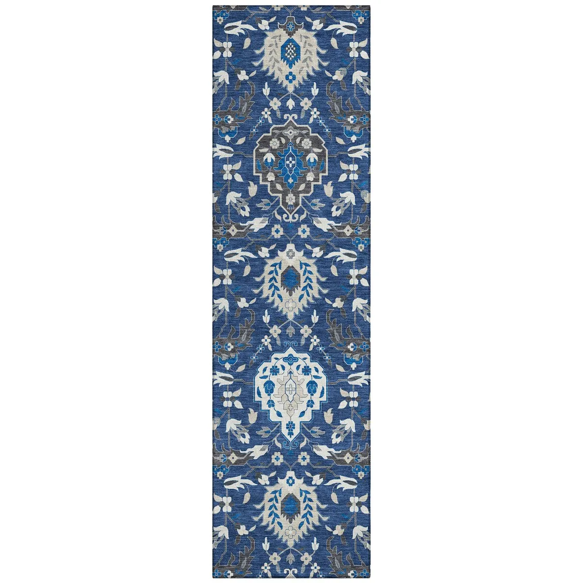 Machine Washable Indoor/ Outdoor Traditional Kashan Chantille Rug