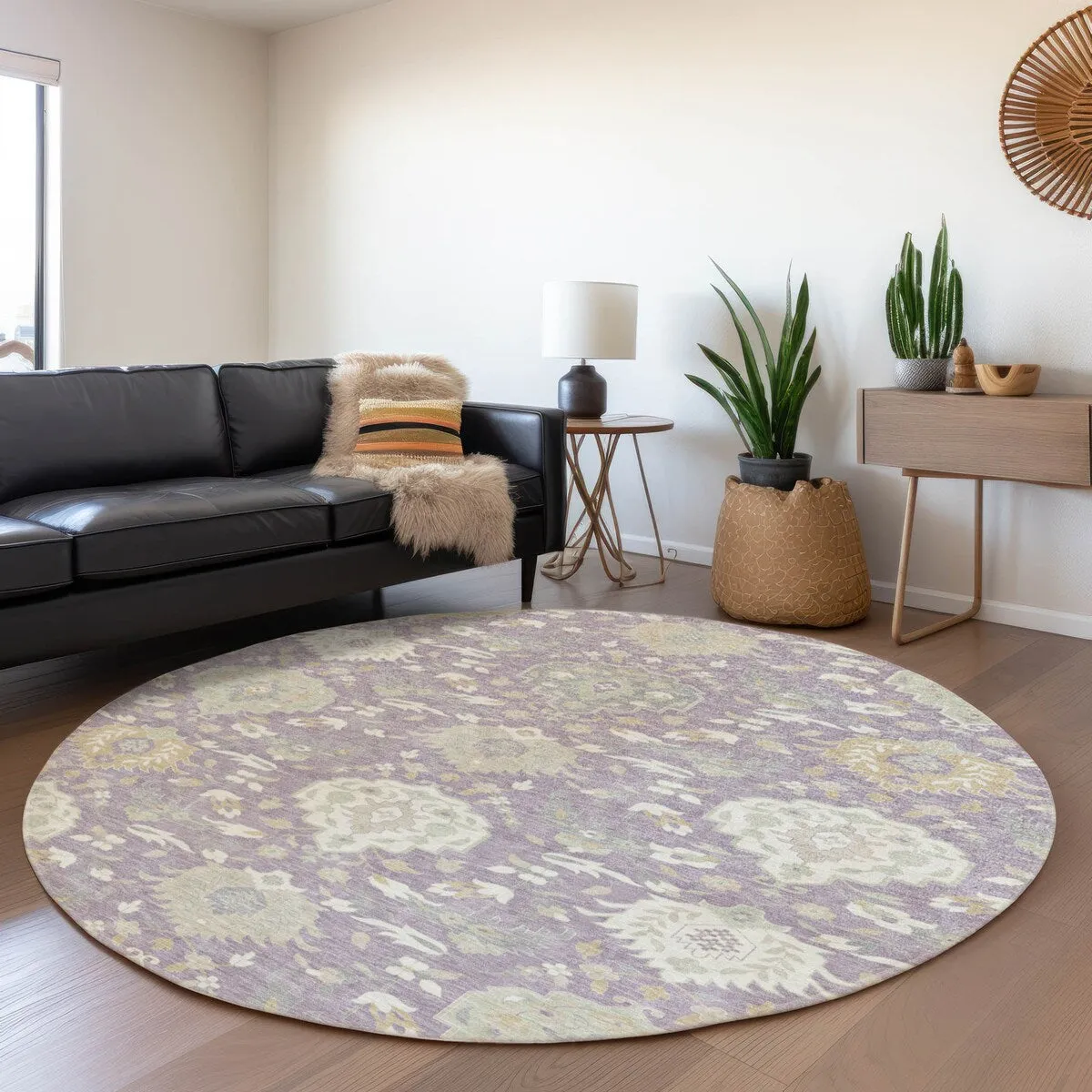 Machine Washable Indoor/ Outdoor Traditional Kashan Chantille Rug