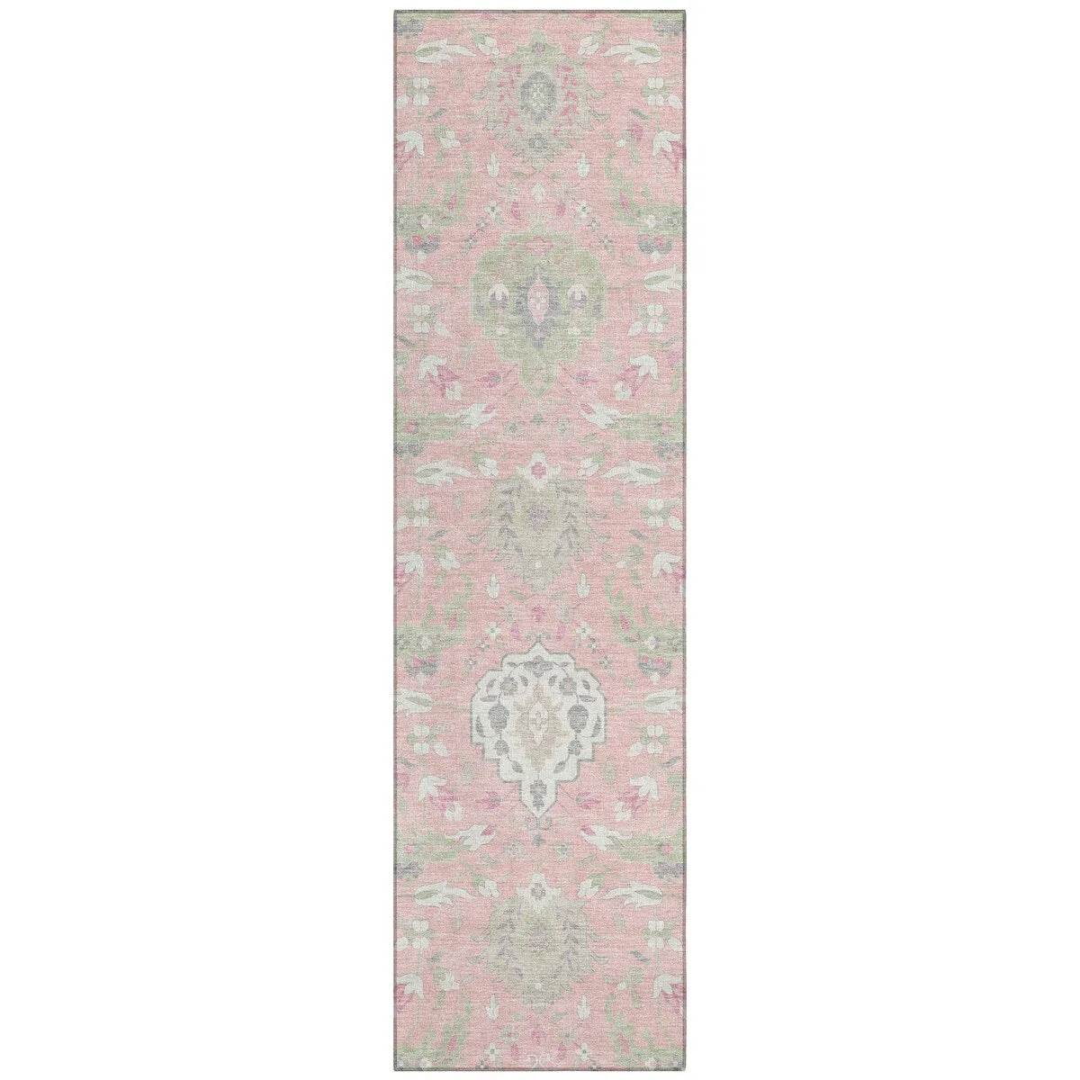 Machine Washable Indoor/ Outdoor Traditional Kashan Chantille Rug