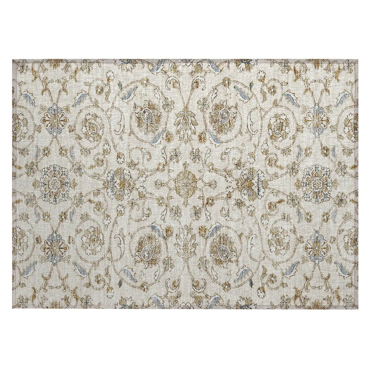 Machine Washable Indoor/ Outdoor Traditional KashanChantille Rug
