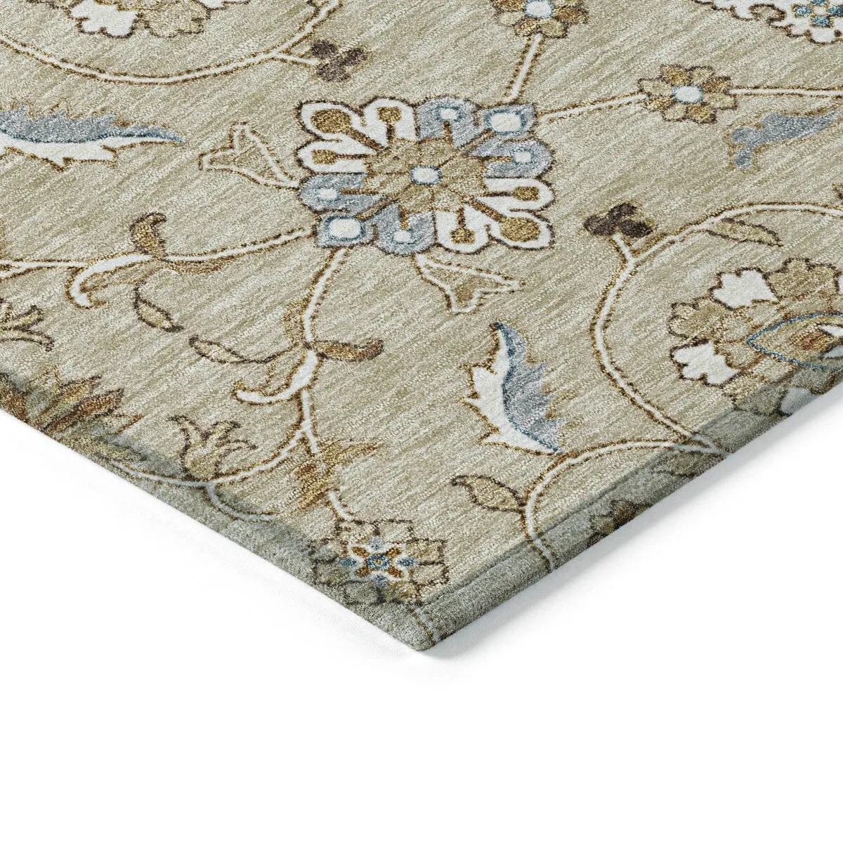 Machine Washable Indoor/ Outdoor Traditional KashanChantille Rug