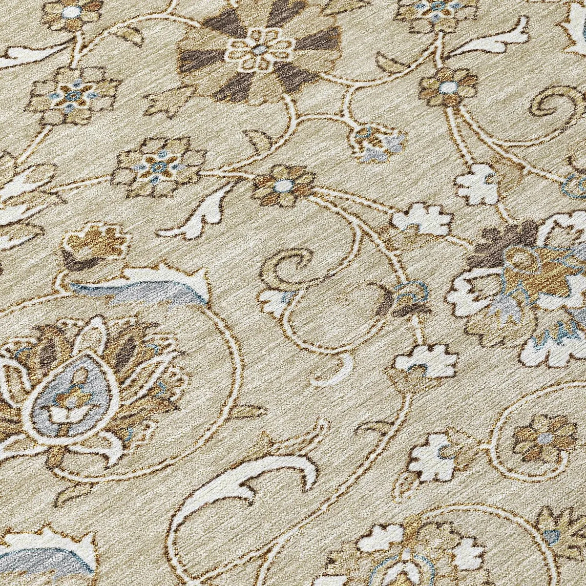 Machine Washable Indoor/ Outdoor Traditional KashanChantille Rug