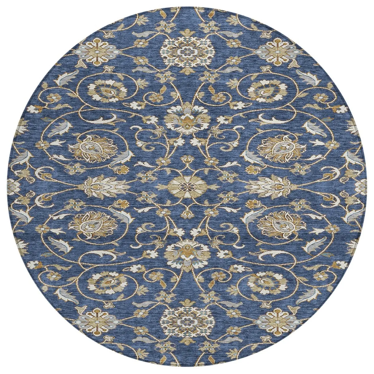 Machine Washable Indoor/ Outdoor Traditional KashanChantille Rug