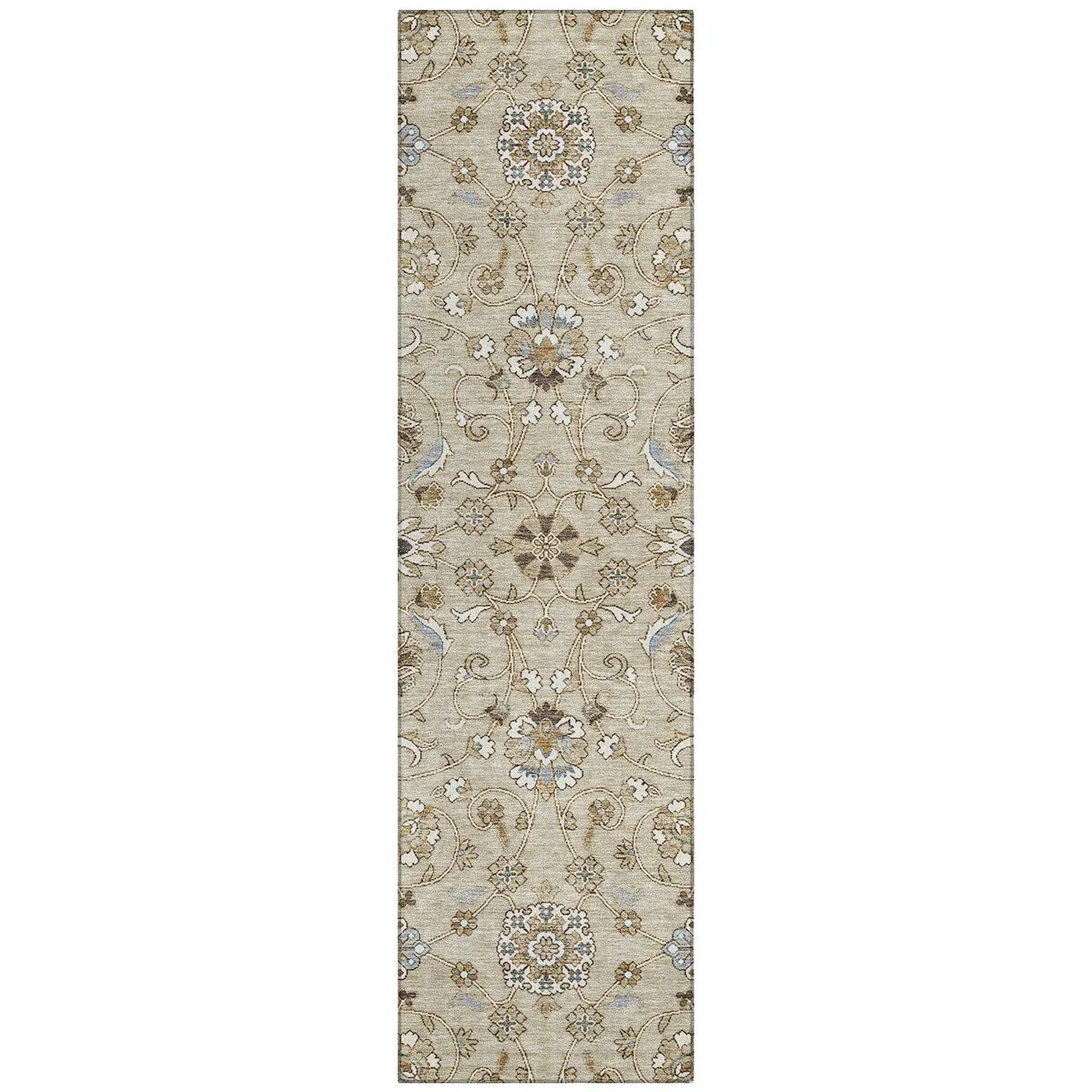 Machine Washable Indoor/ Outdoor Traditional KashanChantille Rug