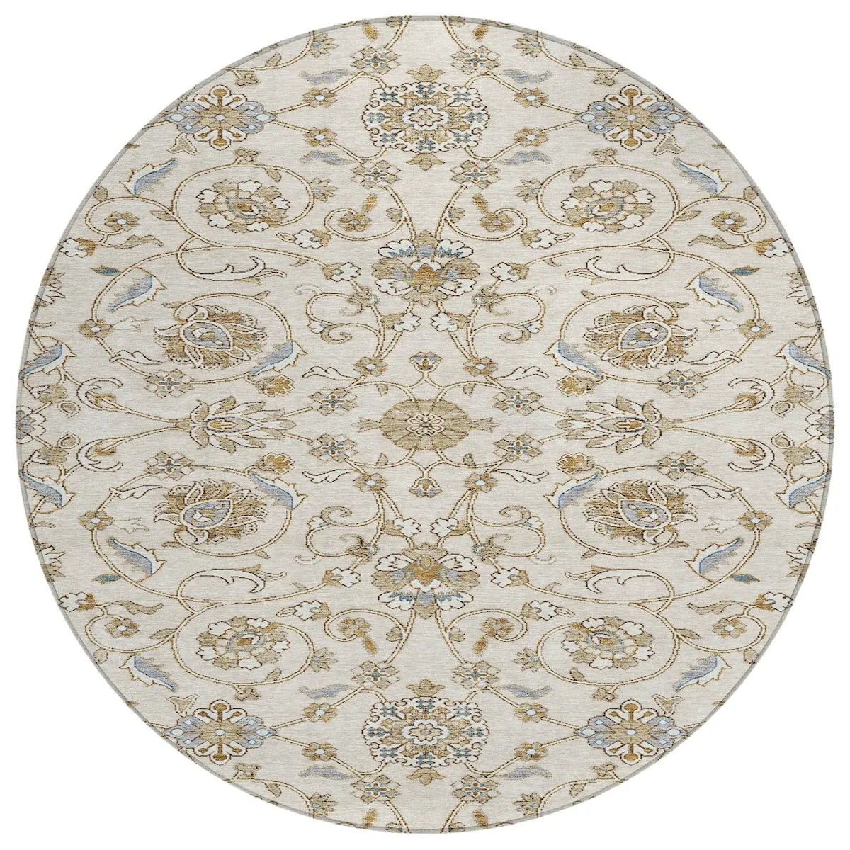 Machine Washable Indoor/ Outdoor Traditional KashanChantille Rug