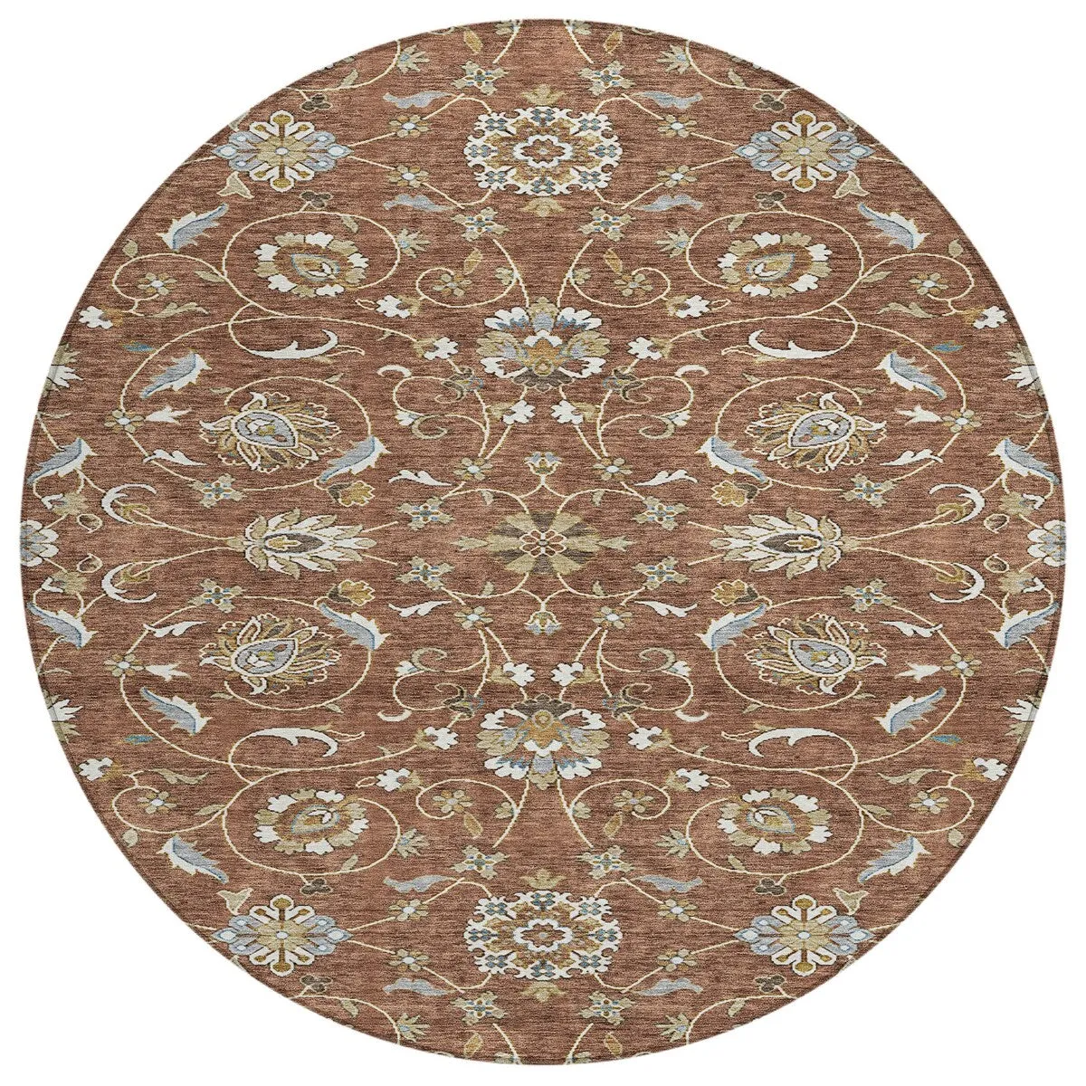 Machine Washable Indoor/ Outdoor Traditional KashanChantille Rug