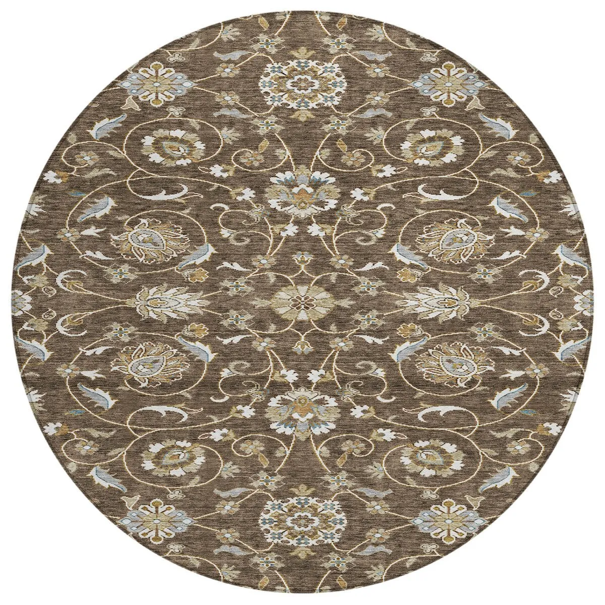 Machine Washable Indoor/ Outdoor Traditional KashanChantille Rug