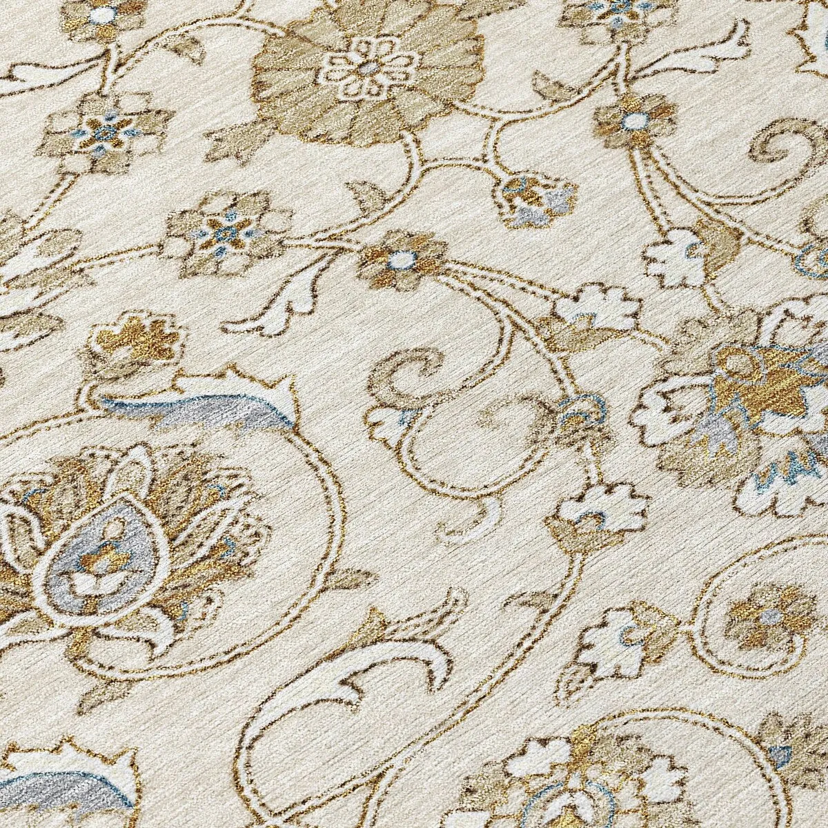 Machine Washable Indoor/ Outdoor Traditional KashanChantille Rug