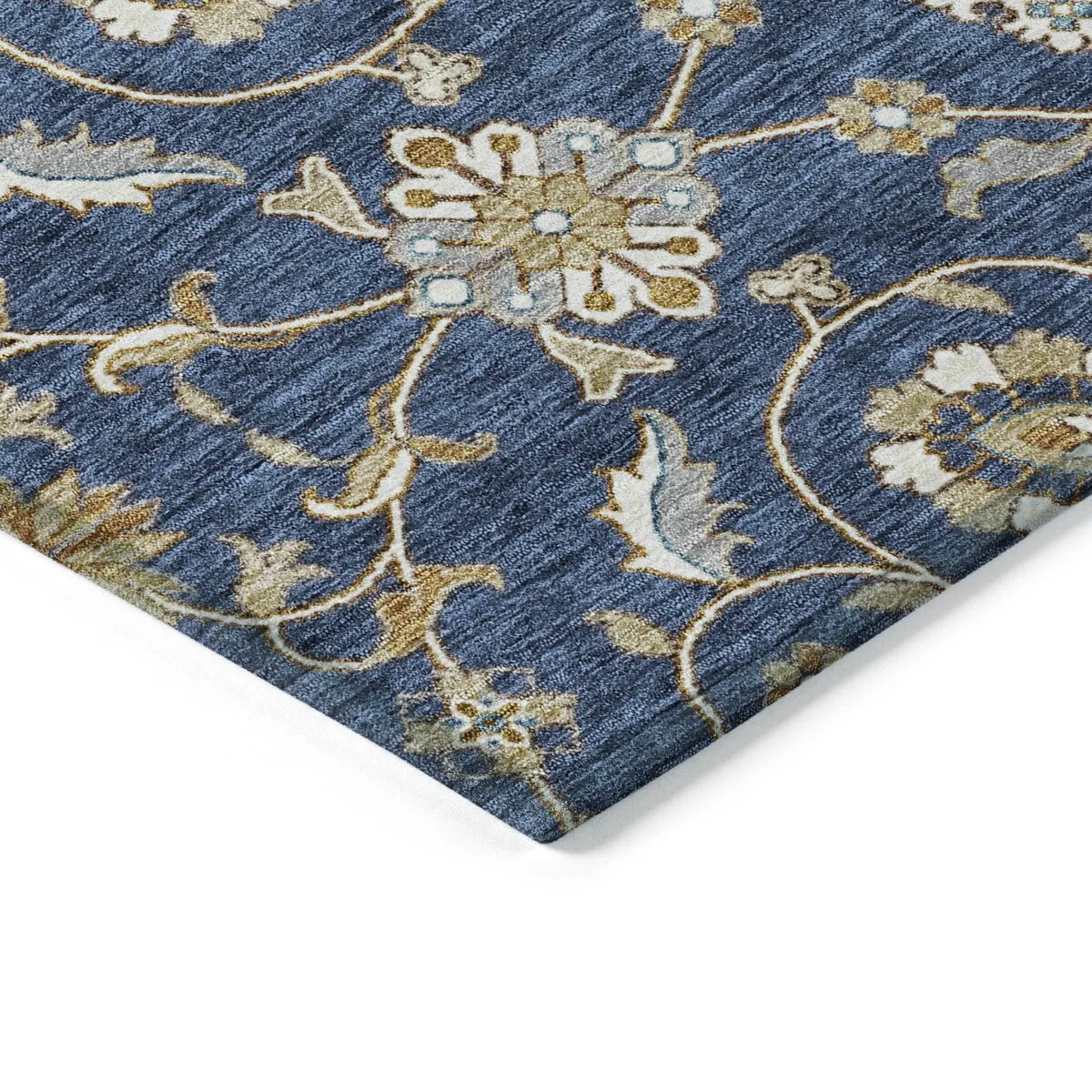 Machine Washable Indoor/ Outdoor Traditional KashanChantille Rug
