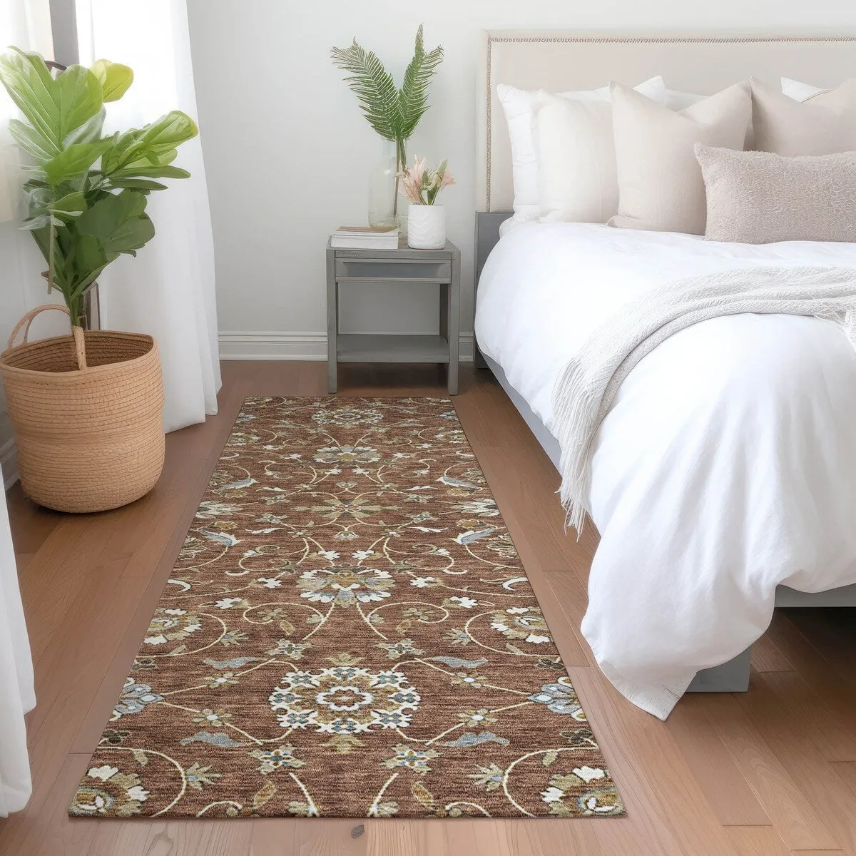 Machine Washable Indoor/ Outdoor Traditional KashanChantille Rug
