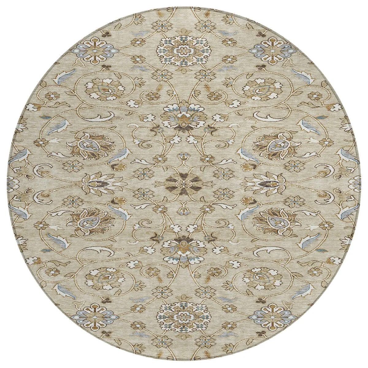 Machine Washable Indoor/ Outdoor Traditional KashanChantille Rug