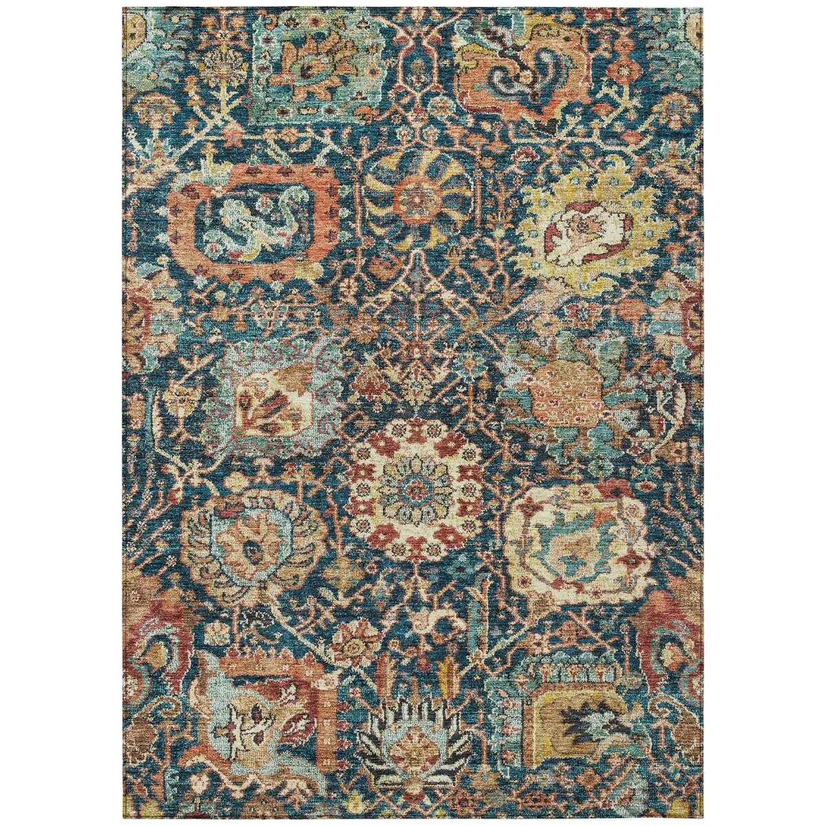 Machine Washable Indoor/ Outdoor Traditional Persian Chantille Rug