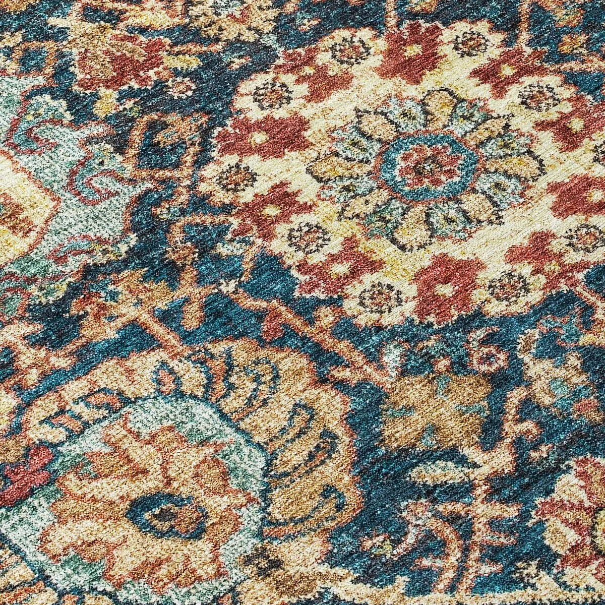 Machine Washable Indoor/ Outdoor Traditional Persian Chantille Rug