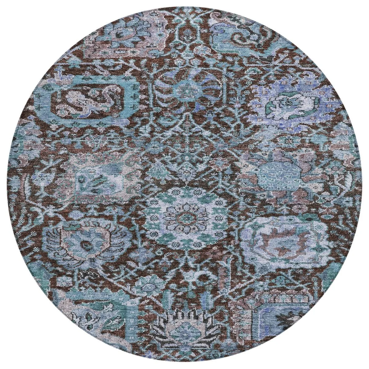 Machine Washable Indoor/ Outdoor Traditional Persian Chantille Rug