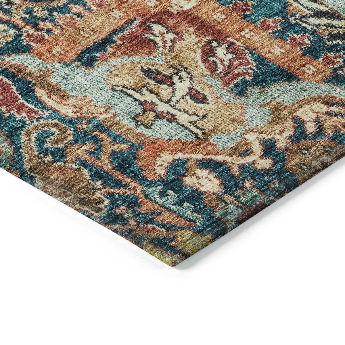 Machine Washable Indoor/ Outdoor Traditional Persian Chantille Rug
