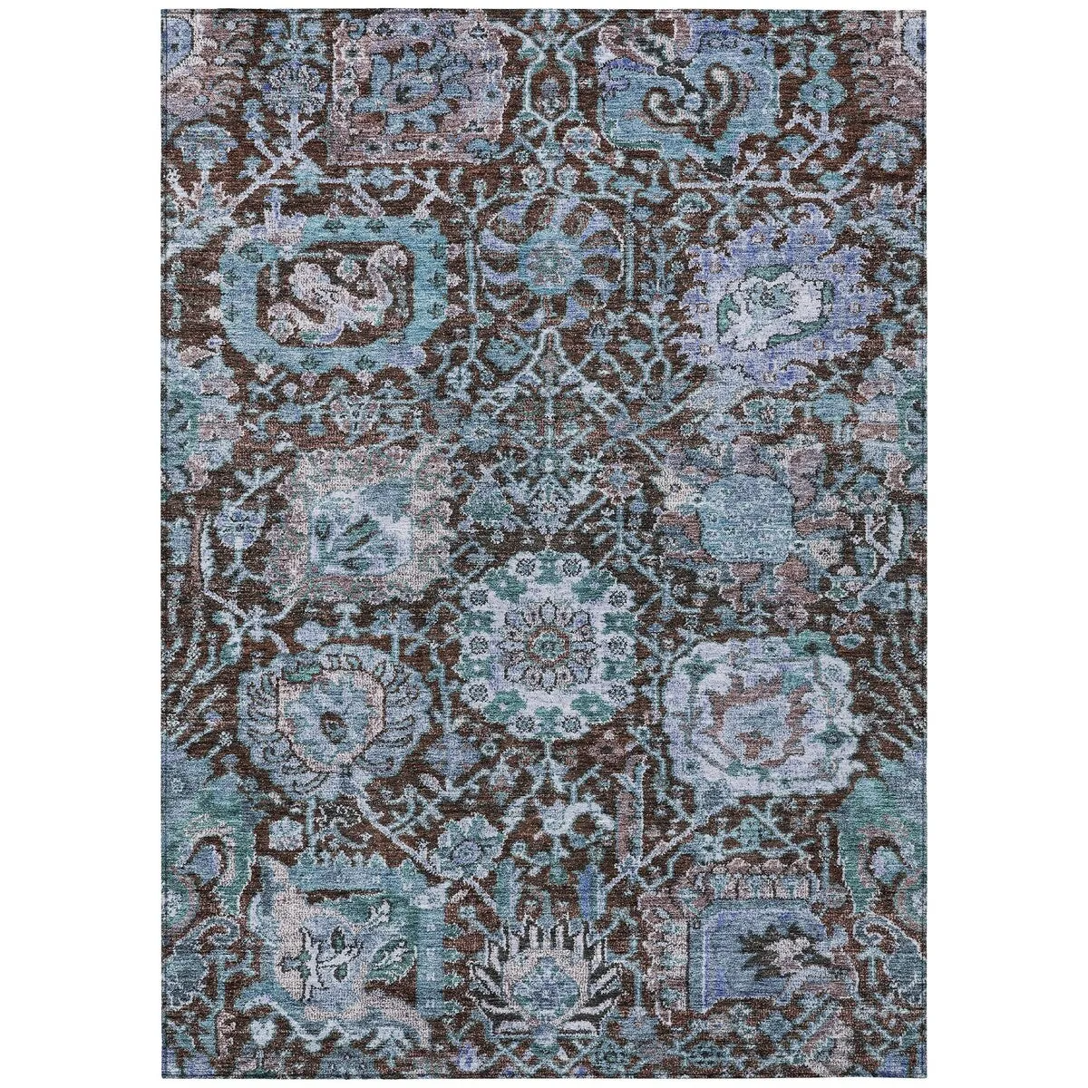 Machine Washable Indoor/ Outdoor Traditional Persian Chantille Rug