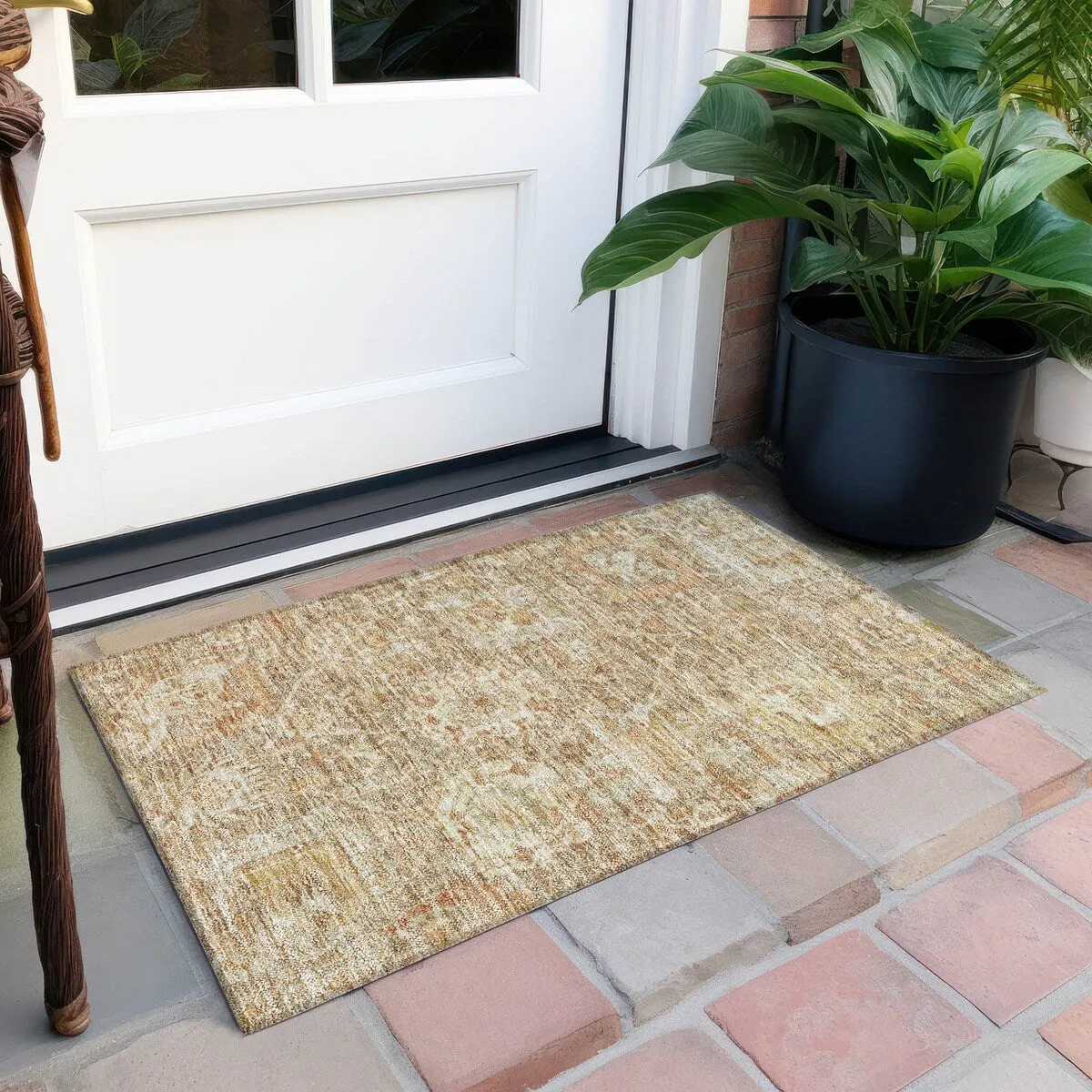 Machine Washable Indoor/ Outdoor Traditional Persian Chantille Rug