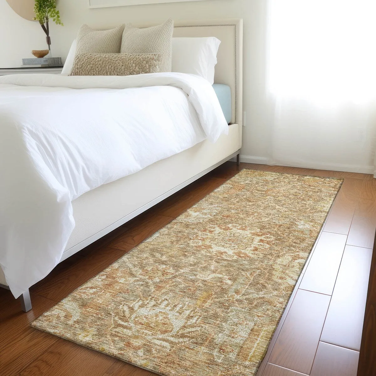 Machine Washable Indoor/ Outdoor Traditional Persian Chantille Rug