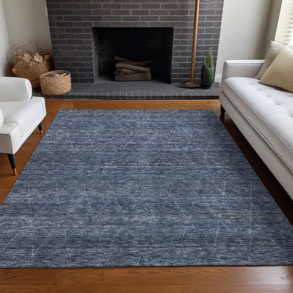 Machine Washable Indoor/ Outdoor Trellis Ombre Chantille Rug