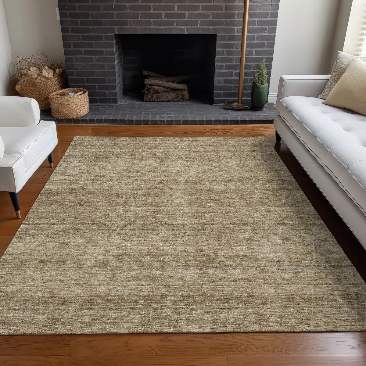 Machine Washable Indoor/ Outdoor Trellis Ombre Chantille Rug