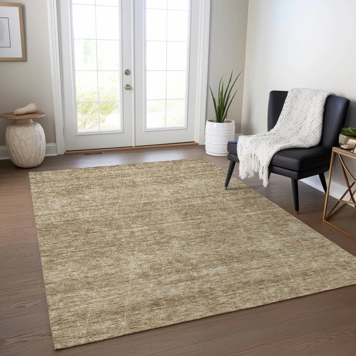 Machine Washable Indoor/ Outdoor Trellis Ombre Chantille Rug