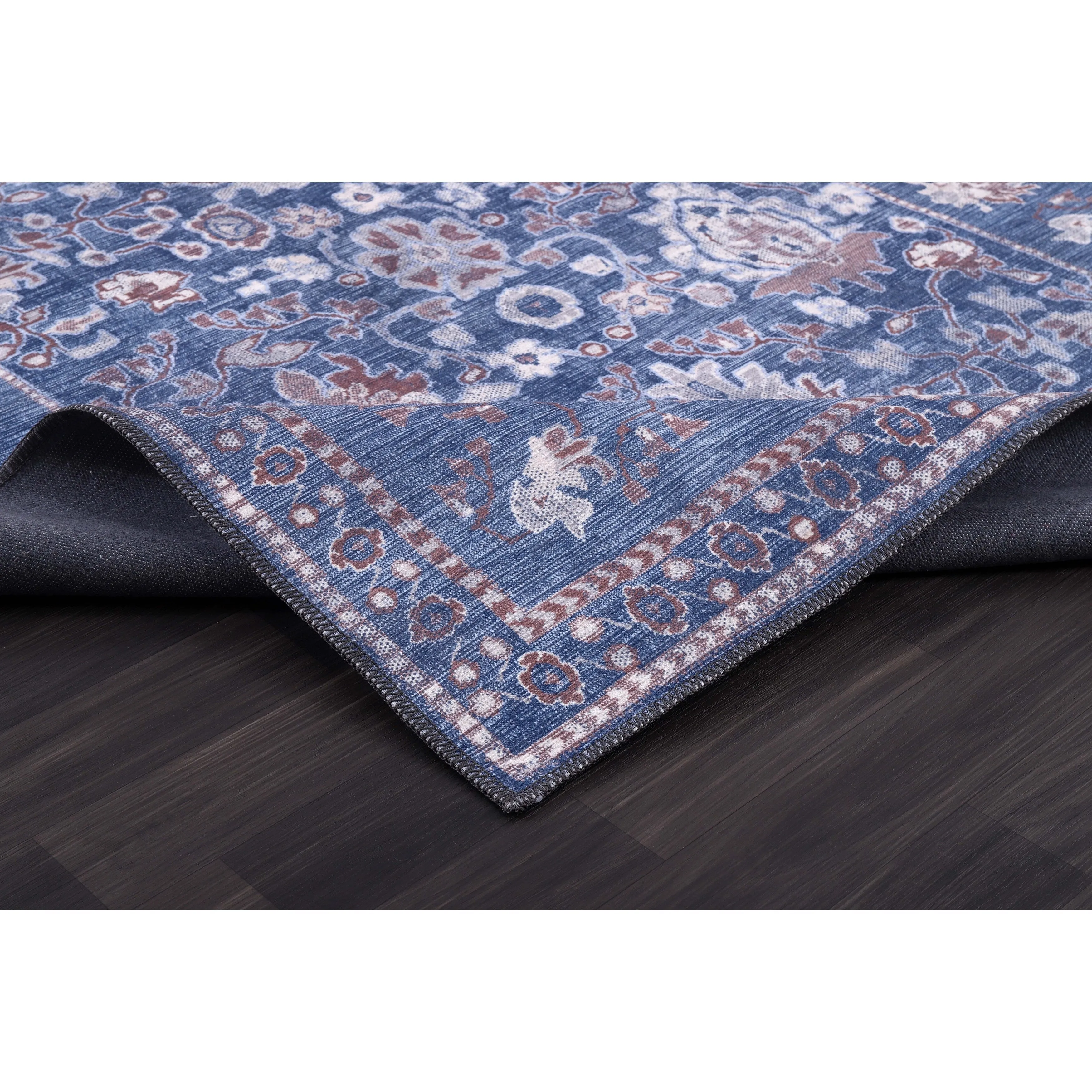 Machine Washable Indoor Rug Floral Pattern Stain Free for Indoor Living Room Bedroom Office Area Rug