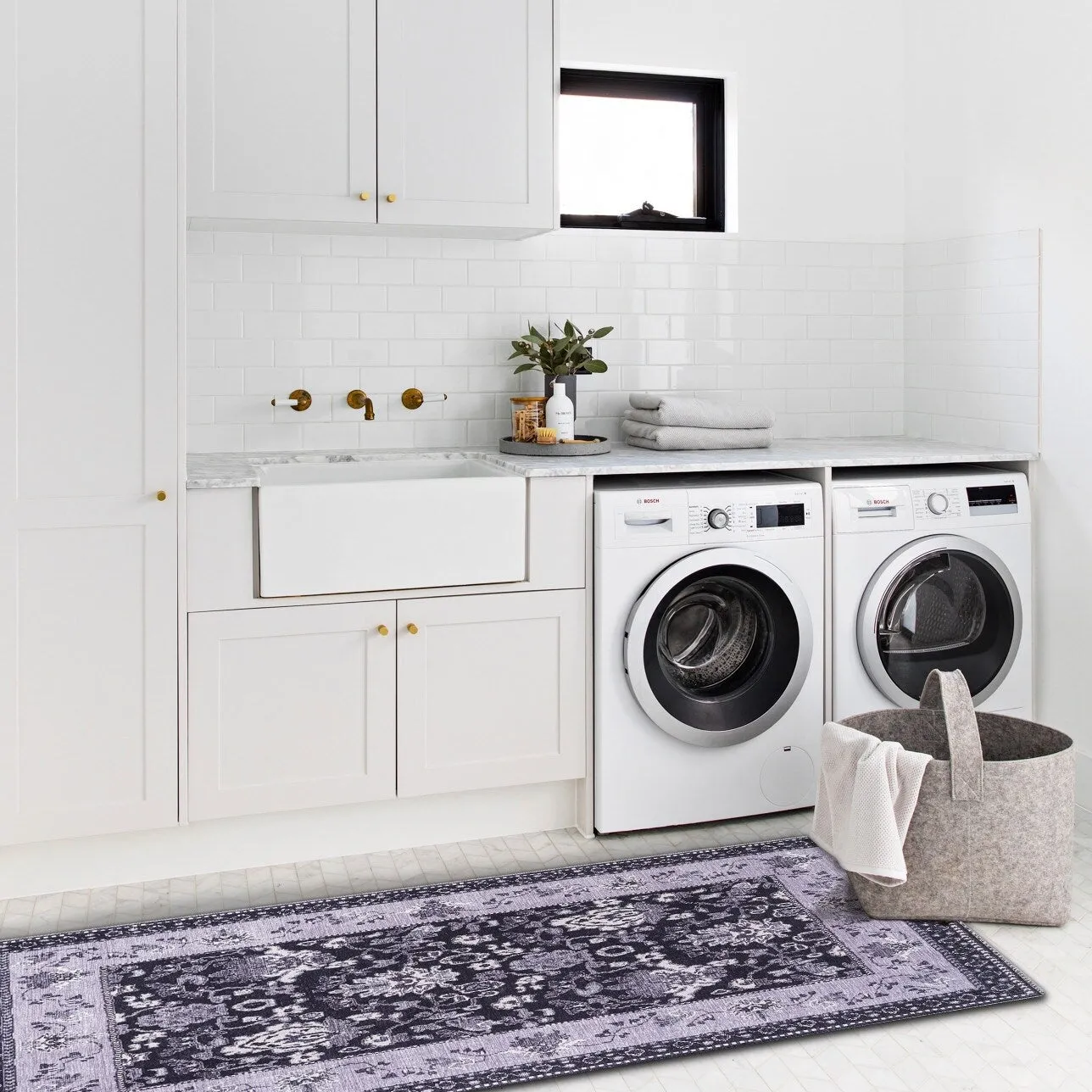 Machine Washable Indoor Rug Floral Pattern Stain Free for Indoor Living Room Bedroom Office Area Rug