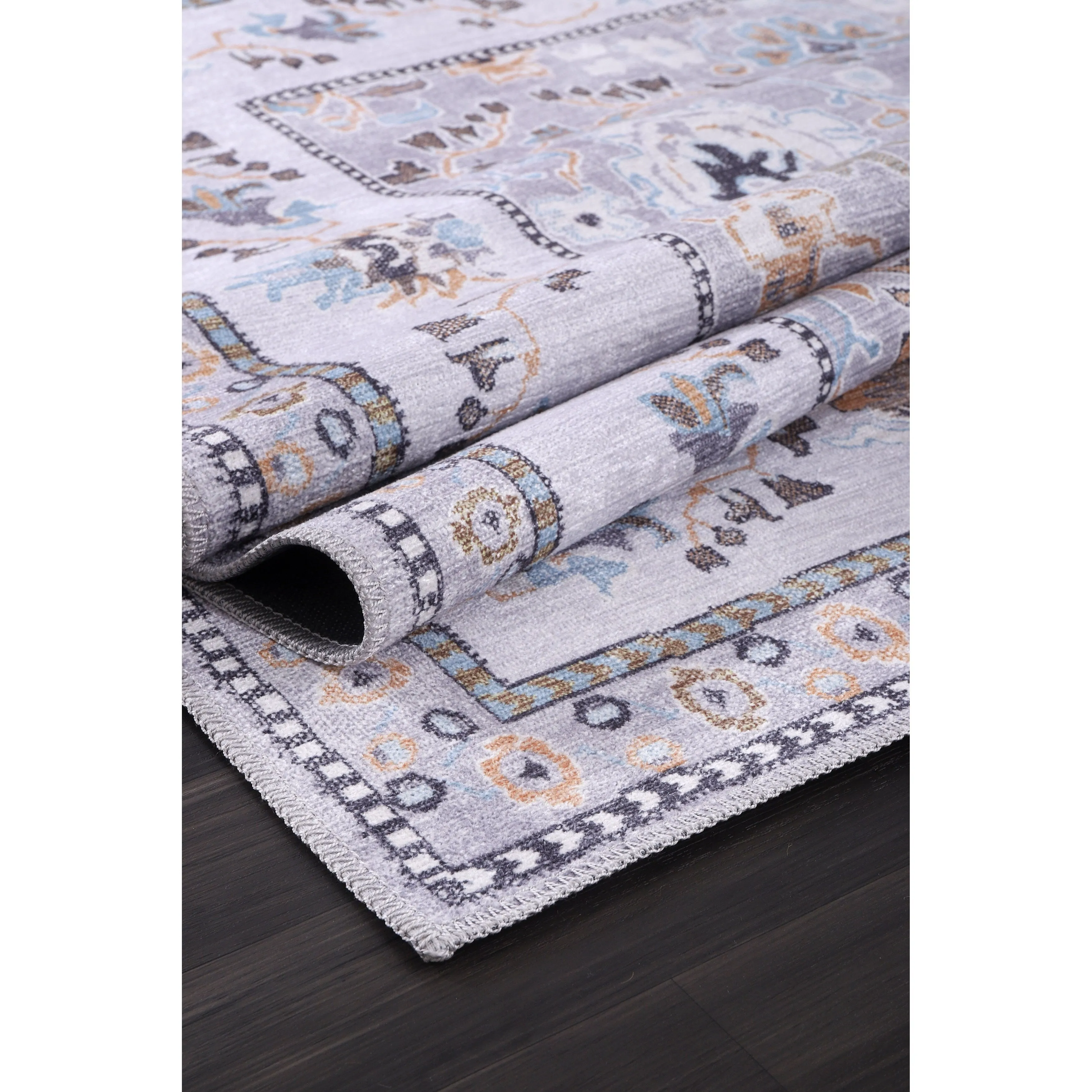 Machine Washable Indoor Rug Floral Pattern Stain Free for Indoor Living Room Bedroom Office Area Rug