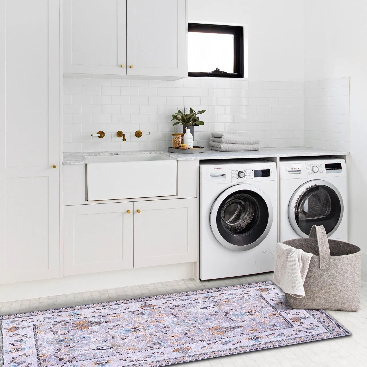 Machine Washable Indoor Rug Floral Pattern Stain Free for Indoor Living Room Bedroom Office Area Rug